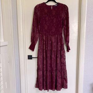 Maroon/burgundy floral dress